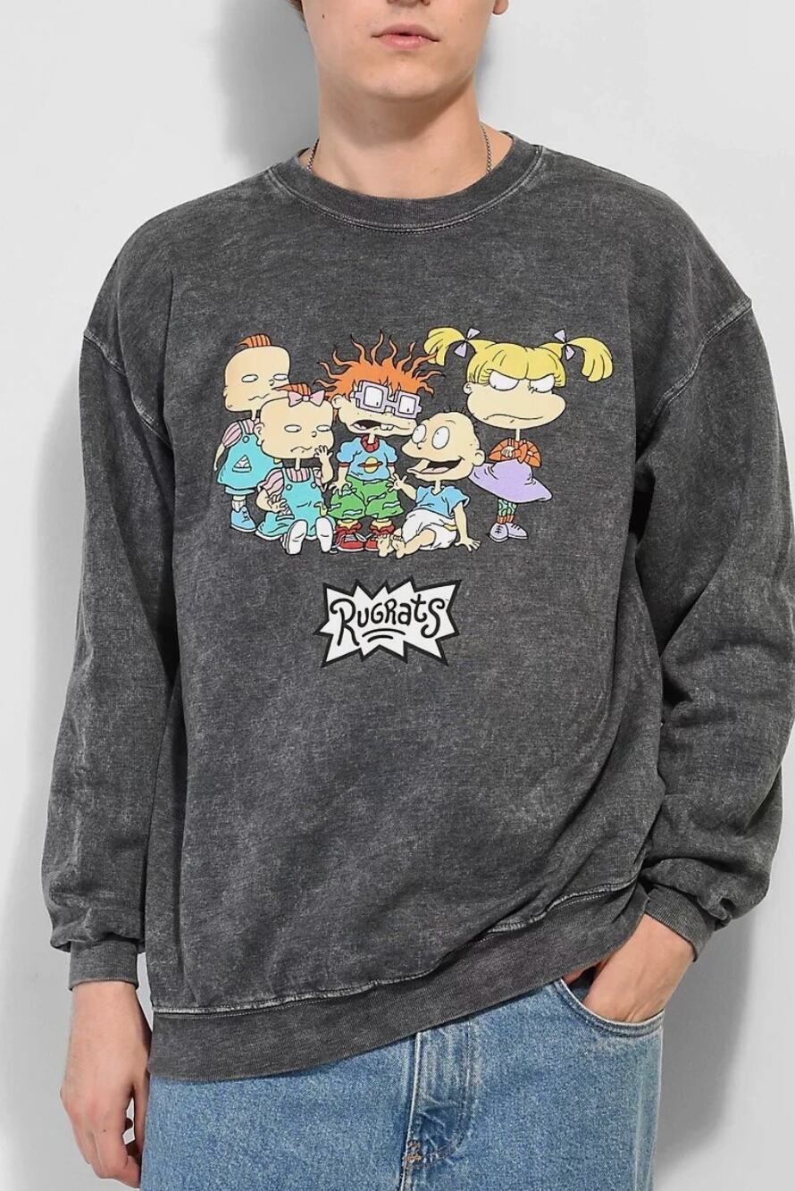 Select Start X Nickelodeon UNISEX Reptar Black Wash RUGRATS Sweatshirt Size XL